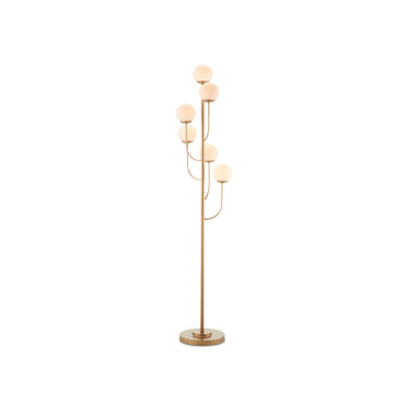 Currey & Company 8000-0097 Farnsworth 6 Light Floor Lamp in Brass 1