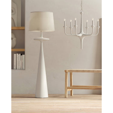 Currey & Company 8000-0104 Giacomo 1 Light Floor Lamp in Gesso White 4