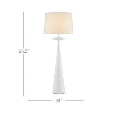 Currey & Company 8000-0104 Giacomo 1 Light Floor Lamp in Gesso White 5