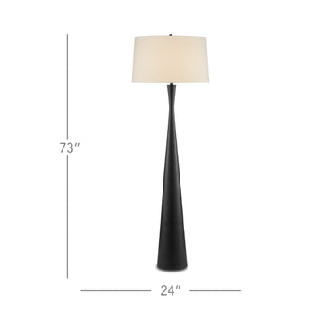 Currey & Company 8000-0105 Montenegro 1 Light Floor Lamp in Matte Black 5
