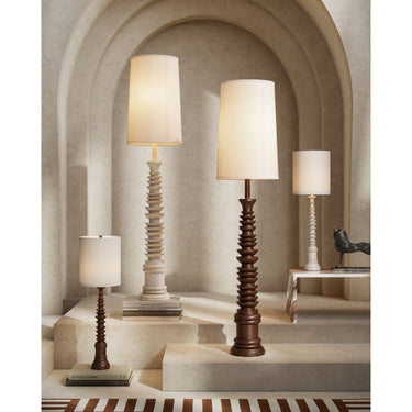 Currey & Company 8000-0112 Malayan 2 Light Floor Lamp in Whitewash 5