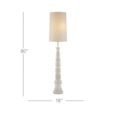 Currey & Company 8000-0112 Malayan 2 Light Floor Lamp in Whitewash 8