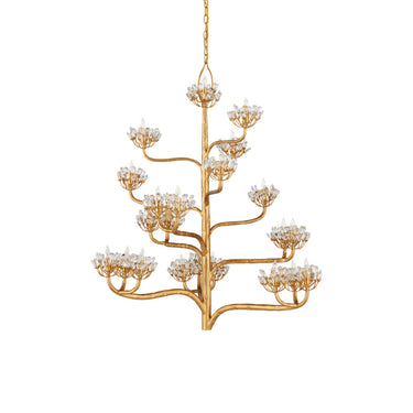 Currey & Company 9000-0 Agave Americana 22 Light Chandelier Dark Contemporary Gold Leaf 5