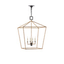 Currey & Company 9000-0-C1 Denison Rattan 4 Light Lantern in Mole Black/Natural Rattan 3