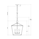 Currey & Company 9000-0-C1 Denison Rattan 4 Light Lantern in Mole Black/Natural Rattan 9