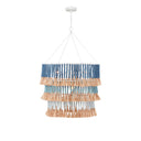 Currey & Company 9000-0-C10 St. Barts 7 Light Chandelier in Sugar White/Mist Blue/Demin Blue/Natural Rope 3