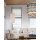 Currey & Company 9000-0-C10 St. Barts 7 Light Chandelier in Sugar White/Mist Blue/Demin Blue/Natural Rope 5
