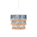 Currey & Company 9000-0-C10 St. Barts 7 Light Chandelier in Sugar White/Mist Blue/Demin Blue/Natural Rope 1
