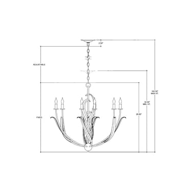 Currey & Company 9000-0-C13 Menefee 6 Light Chandelier 18
