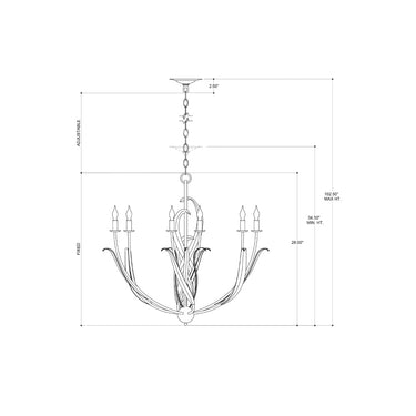 Currey & Company 9000-0-C13 Menefee 6 Light Chandelier 8
