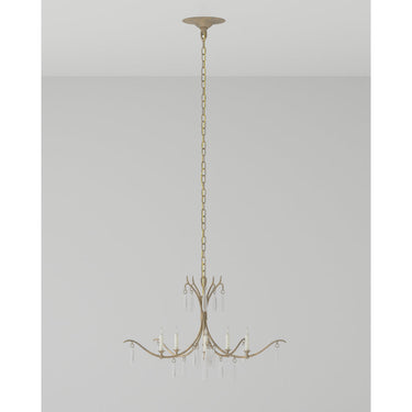Currey & Company 9000-0-C4 Marshallia 6 Light Chandelier in Rustic Gold/Faux Rock Crystal 12
