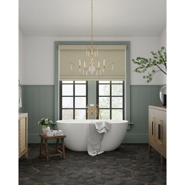 Currey & Company 9000-0-C4 Marshallia 6 Light Chandelier in Rustic Gold/Faux Rock Crystal 13