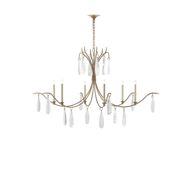 Currey & Company 9000-0-C4 Marshallia 6 Light Chandelier in Rustic Gold/Faux Rock Crystal 3