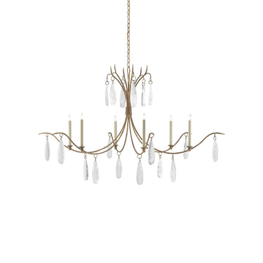 Currey & Company 9000-0-C4 Marshallia 6 Light Chandelier in Rustic Gold/Faux Rock Crystal 1