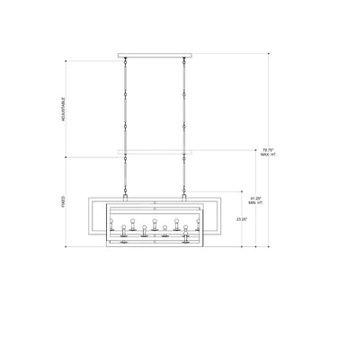 Currey & Company 9000-0-C5 Middleton Rectangular 11 Light Chandelier 11
