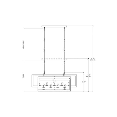 Currey & Company 9000-0-C5 Middleton Rectangular 11 Light Chandelier 18