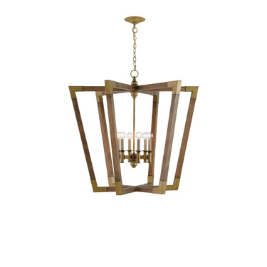 Currey & Company 9000-00-C3 Bastian 6 Light Lantern in Chestnut/Brass 3