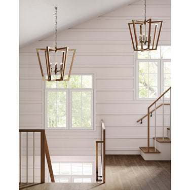 Currey & Company 9000-00-C3 Bastian 6 Light Lantern in Chestnut/Brass 4