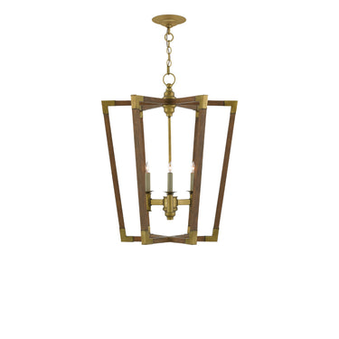 Currey & Company 9000-00-C3 Bastian 6 Light Lantern in Chestnut/Brass 9