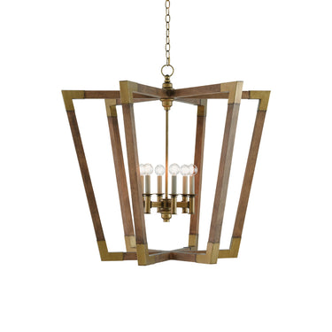 Currey & Company 9000-00-C3 Bastian 6 Light Lantern in Chestnut/Brass 1