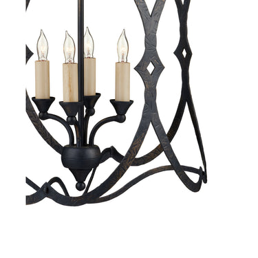 Currey & Company 9000-00 Charisma 4 Light Lantern in French Black 2
