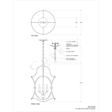 Currey & Company 9000-00 Charisma 4 Light Lantern in French Black 7