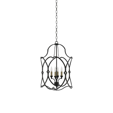 Currey & Company 9000-00 Charisma 4 Light Lantern in French Black 1