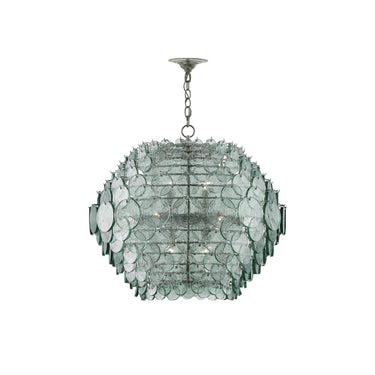 Currey & Company 9000-0009 Braithwell 14 Light Chandelier in Painted Silver Granello 3