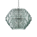 Currey & Company 9000-0009 Braithwell 14 Light Chandelier in Painted Silver Granello 1