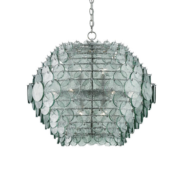 Currey & Company 9000-0009 Braithwell 14 Light Chandelier in Painted Silver Granello 1