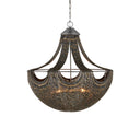 Currey & Company 9000-0018 Eduardo 6 Light Chandelier in Natural Iron/Brass 4
