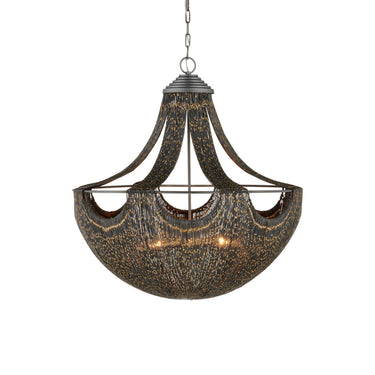 Currey & Company 9000-0018 Eduardo 6 Light Chandelier in Natural Iron/Brass 4