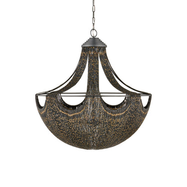Currey & Company 9000-0018 Eduardo 6 Light Chandelier in Natural Iron/Brass 5