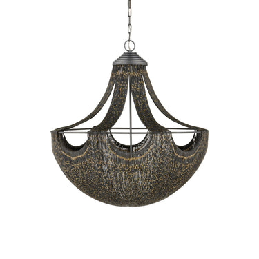Currey & Company 9000-0018 Eduardo 6 Light Chandelier in Natural Iron/Brass 6