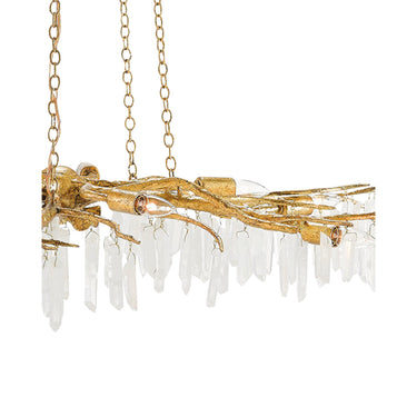 Currey & Company 9000-0040 Forest 10 Light Chandelier in Washed Lucerne Gold/Natural 2