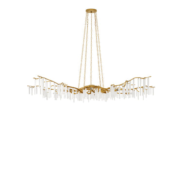 Currey & Company 9000-0040 Forest 10 Light Chandelier in Washed Lucerne Gold/Natural 4