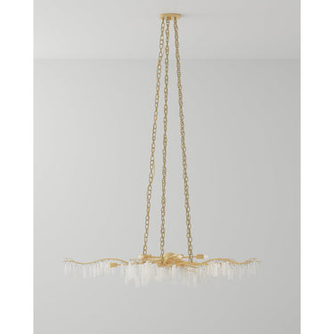 Currey & Company 9000-0040 Forest 10 Light Chandelier in Washed Lucerne Gold/Natural 5