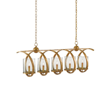 Currey & Company 9000-0054 Maximus 5 Light Chandelier in Washed Gold Leaf 3