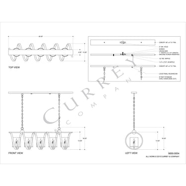 Currey & Company 9000-0054 Maximus 5 Light Chandelier in Washed Gold Leaf 5