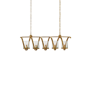 Currey & Company 9000-0054 Maximus 5 Light Chandelier in Washed Gold Leaf 1