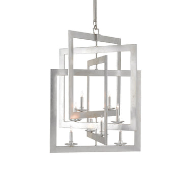 Currey & Company 9000-0056 Middleton 8 Light Chandelier in Contemporary Silver Leaf 3