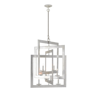 Currey & Company 9000-0056 Middleton 8 Light Chandelier in Contemporary Silver Leaf 4