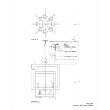 Currey & Company 9000-0056 Middleton 8 Light Chandelier in Contemporary Silver Leaf 6