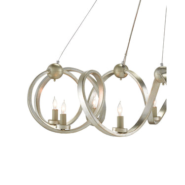 Currey & Company 9000-0059 Ringmaster 10 Light Chandelier in Contemporary Silver Leaf 2