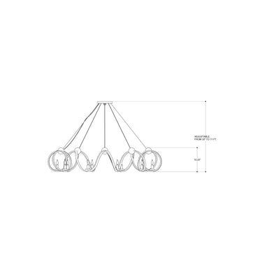 Currey & Company 9000-0059 Ringmaster 10 Light Chandelier in Contemporary Silver Leaf 4