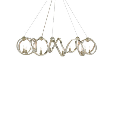 Currey & Company 9000-0059 Ringmaster 10 Light Chandelier in Contemporary Silver Leaf 1