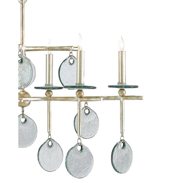 Currey & Company 9000-0060 Sethos Rectangular 8 Light Chandelier in Silver Granello 2