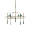 Currey & Company 9000-0060 Sethos Rectangular 8 Light Chandelier in Silver Granello 5
