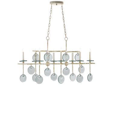 Currey & Company 9000-0060 Sethos Rectangular 8 Light Chandelier in Silver Granello 6