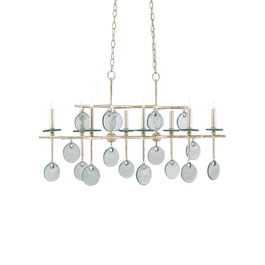 Currey & Company 9000-0060 Sethos Rectangular 8 Light Chandelier in Silver Granello 1